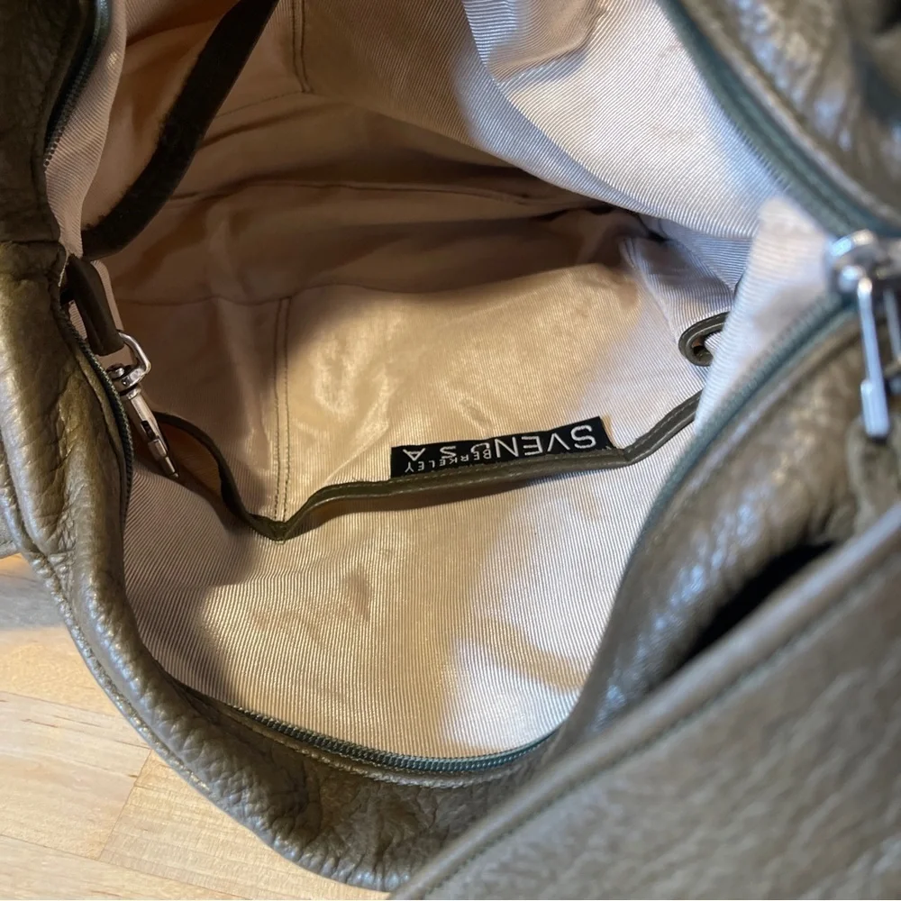Sven USA Leather Carryall Bag Style 701 Avocato Green Angled Shoulder Bag